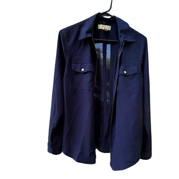 MICHAEL Michael Kors Blue Utility Jacket with Collared Design Sz m - Picture 3 of 5